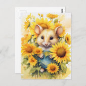 Sonnenblumengarten Maus 7 von 17 Postkarte (Vorne/Hinten)