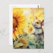 Sonnenblumengarten Maus 8 von 17 Postkarte (Vorne/Hinten)