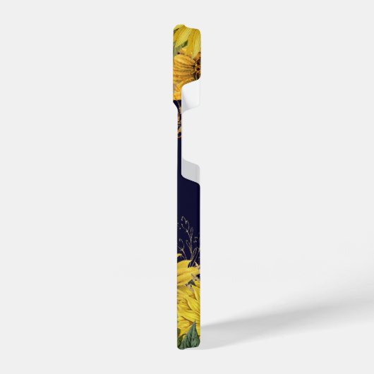 Sonnenblumengarten-Monogramm iPhone Hülle (Linke Seite)