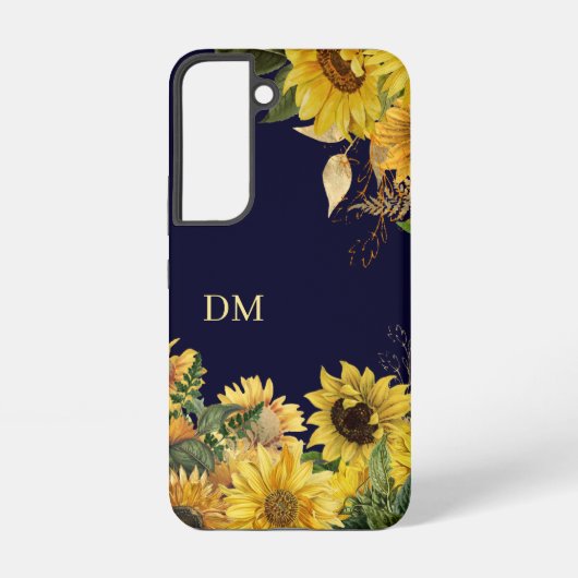Sonnenblumengarten-Monogramm Samsung Galaxy Hülle (Rückseite)