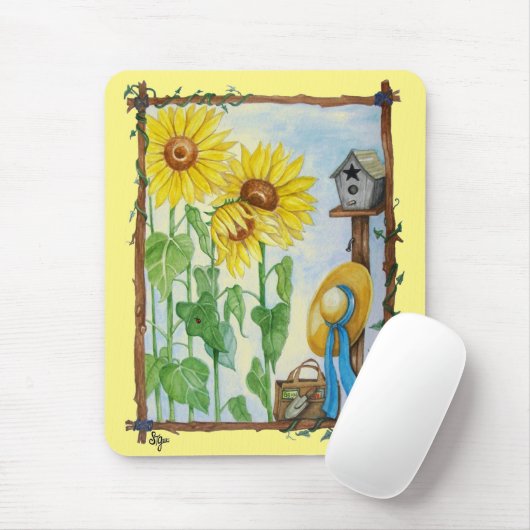 Sonnenblumengarten Mousepad (Mit Mouse)