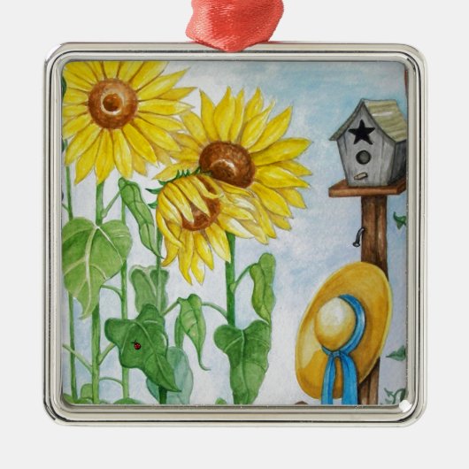 Sonnenblumengarten Ornament Aus Metall (Vorne)