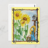Sonnenblumengarten Postkarte (Vorne/Hinten)