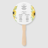 Sonnenblumengarten-Programm für Hochzeitspaziergän Fächer (Rückseite)