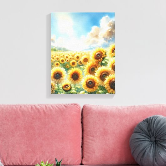 Sonnenblumengarten - Sonnenblumen Leinwanddruck (Insitu (Wohnzimmer))