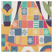 Sonnenblumengarten Stoff (Nahaufnahme)