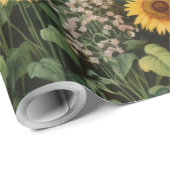 Sonnenblumengarten Vogelhäuser Geschenkpapier (Rolleneckpunkt)