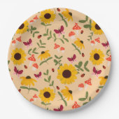 Sonnenblumengartenpapier Pappteller (Vorderseite)