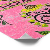 Sonnenblumengeflecht auf rosa poster (Ecke)