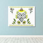 Sonnenblumengeflecht Leinwanddruck (Insitu (Holzboden))