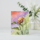 Sonnenblumengeheimnisse bei Sonnenuntergang Postkarte (Stehend Vorderseite)