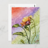 Sonnenblumengeheimnisse bei Sonnenuntergang Postkarte (Vorne/Hinten)