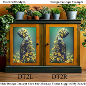 Sonnenblumengeist im Blumenrobe DT2L Decoupage Seidenpapier