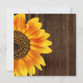 Sonnenblumengelb Rustikales Hochzeitholz Einladung (Rückseite)