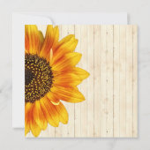 Sonnenblumengelb Rustikales Hochzeitholz Einladung (Rückseite)
