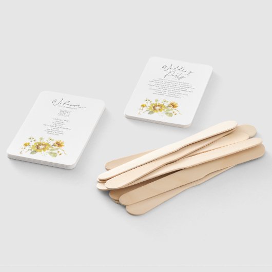 Sonnenblumengelbe rustikale Hochzeitsprogramme Fächer (Non-assembled)