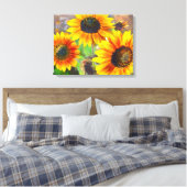 Sonnenblumengemälde, farbenfrohe Blume, fröhlich Leinwanddruck (Insitu (Schlafzimmer))