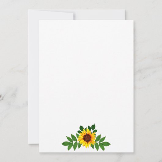 Sonnenblumengeometrie Einladung (Rückseite)