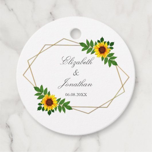 Sonnenblumengeometrie Geschenkanhänger (Vorderseite)