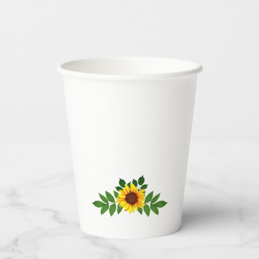 Sonnenblumengeometrie Pappbecher (Rückseite)