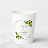 Sonnenblumengeometrie Pappbecher (Vorderseite)