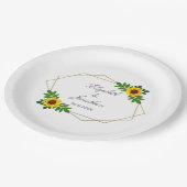 Sonnenblumengeometrie Pappteller (Schrägansicht)