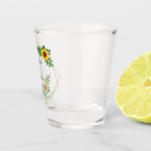 Sonnenblumengeometrie Schnapsglas (Rechts)