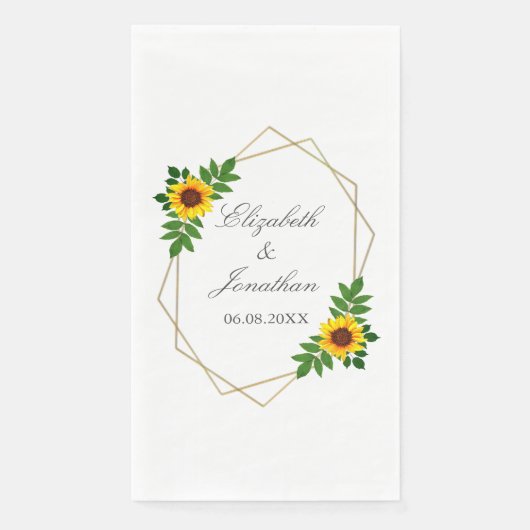 Sonnenblumengeometrie Serviette (Vorderseite)