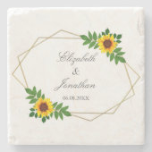 Sonnenblumengeometrie Steinuntersetzer (Vorderseite)