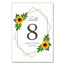 Sonnenblumengeometrie Tischnummer