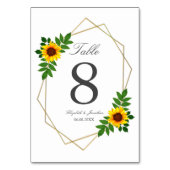 Sonnenblumengeometrie Tischnummer (Vorderseite)