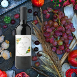 Sonnenblumengeometrie Weinetikett