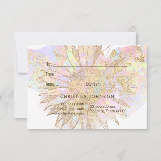 Sonnenblumengeschenk (Rückseite)