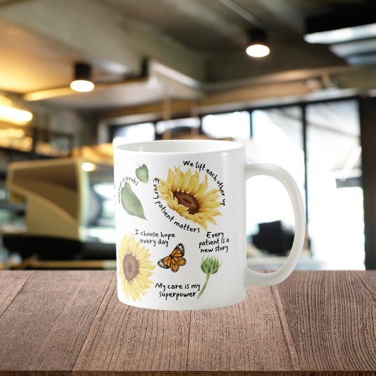 Sonnenblumengeschenk, positive Selbstversorgung Kaffeetasse