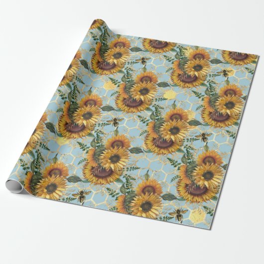 Sonnenblumengeschenke | Hell als Sonnenblume Geschenkpapier (Ungerollt)