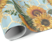 Sonnenblumengeschenke | Hell als Sonnenblume Geschenkpapier (Rolleneckpunkt)