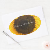 Sonnenblumengeschenke Ovaler Aufkleber (Umschlag)