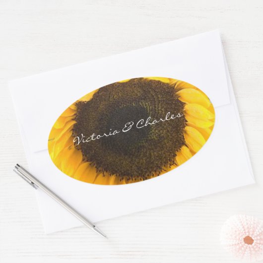 Sonnenblumengeschenke Ovaler Aufkleber (Umschlag)