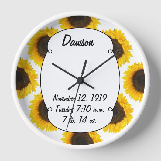 Sonnenblumengeschenke Uhr (Vorderseite)