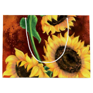 Sonnenblumengeschenktasche Große Geschenktüte