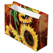 Sonnenblumengeschenktasche Große Geschenktüte (Vorderseite Schrägansicht)