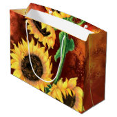 Sonnenblumengeschenktasche Große Geschenktüte (Rückseite Schrägansicht)