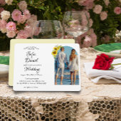 Sonnenblumengeschmückte Arkade mit elegantem Foto Einladung