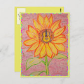 Sonnenblumengestein & -rollen postkarte (Vorne/Hinten)