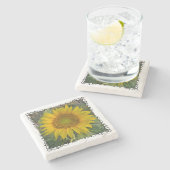 Sonnenblumengestein-Untersetzer Steinuntersetzer (Seitenansicht)