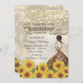 Sonnenblumengestelle String lights Glitzer Kleid Einladung (Vorne/Hinten)