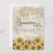 Sonnenblumengestelle String lights Glitzer Kleid Einladung (Rückseite)