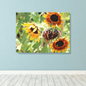 Sonnenblumengesteppte Leinwand (Insitu (Holzboden))