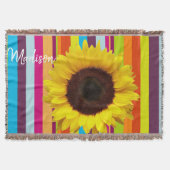 Sonnenblumengestreibe Decke (Vorderseite)