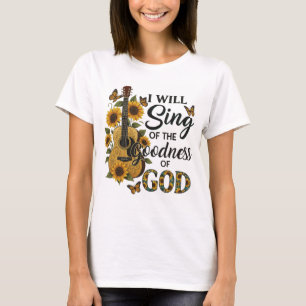 Sonnenblumengitarre Christlicher T - Shirt